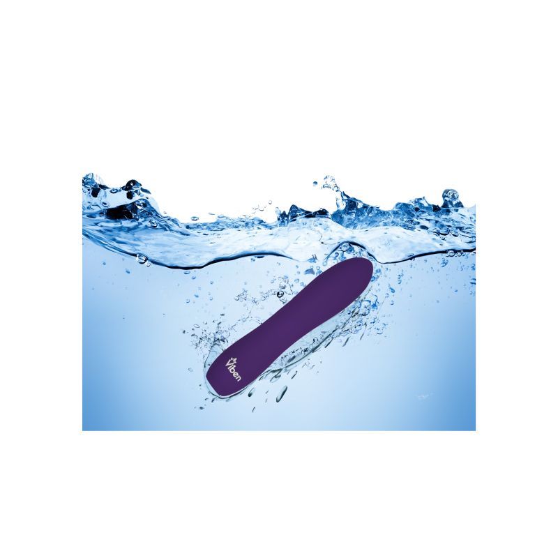 Viben Vivacious Rumble Motor rechargeable bullet vibrator submerged in water, showcasing its waterproof design.