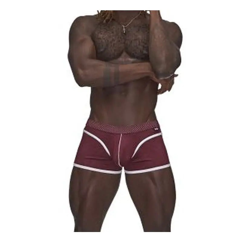 Male Power Sport Mesh Mini Short Burgundy Male Power Discreet Intimate Essentials.