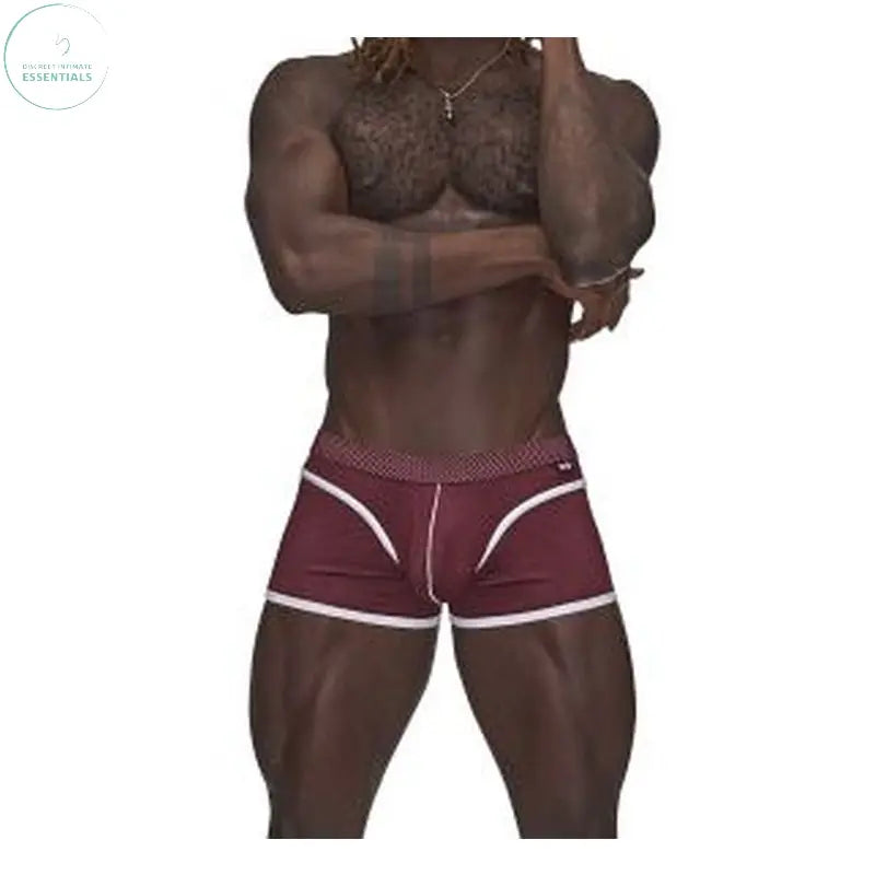 Affordable quality Male Power Sport Mesh Mini Short Burgundy  from Male Power by Discreet Intimate Essentials with Discreet Delivery 