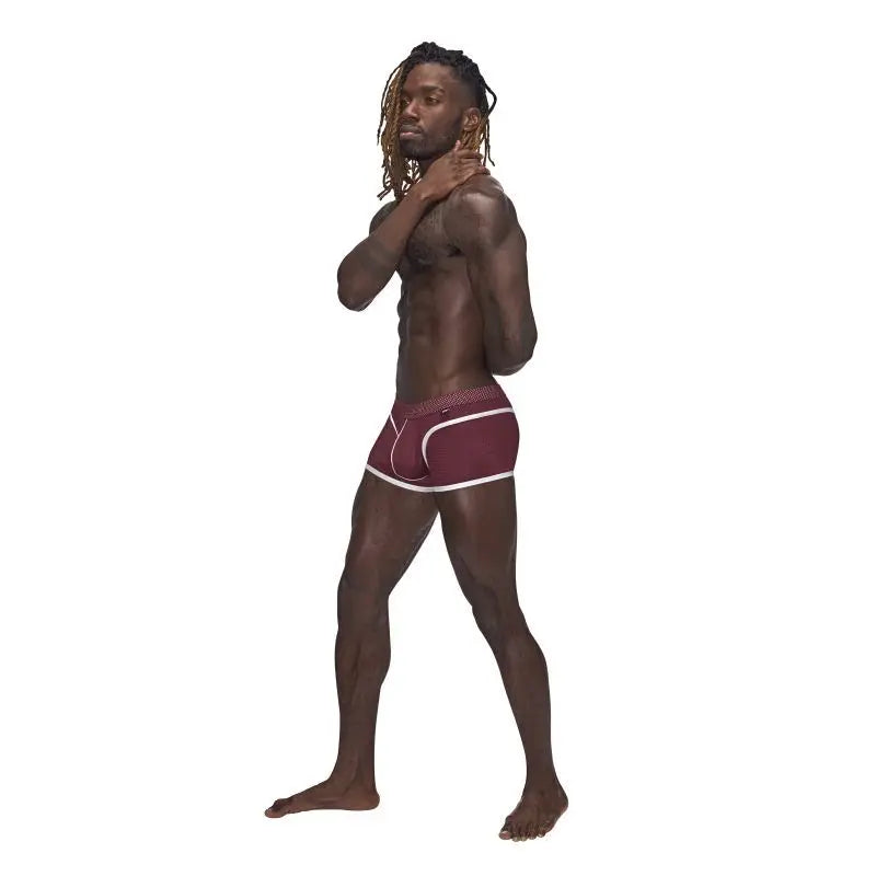 Male Power Sport Mesh Mini Short Burgundy Male Power Discreet Intimate Essentials.
