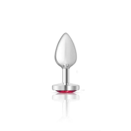 Cheeky Charms Silver Metal  Butt Plug w Heart Pink Jewel Small Cheeky Charms Discreet Intimate Essentials.