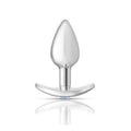 Cheeky Charms silver anchor butt plug featuring a teardrop shape and shiny finish, perfect for anal play.