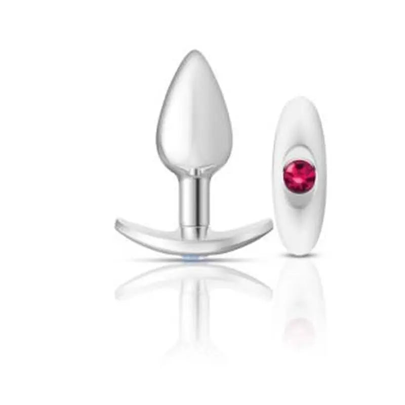 Cheeky Charms Silver Anchor Butt Plug  w Clear and Teal Jewel Kit Cheeky Charms Discreet Intimate Essentials.