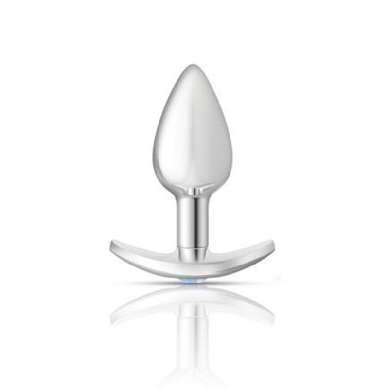 Cheeky Charms silver anchor butt plug kit with interchangeable clear and pink gems for stylish anal play.