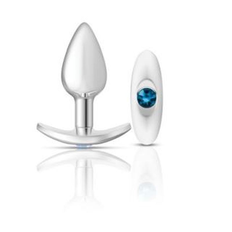 Cheeky Charms silver anchor butt plug kit featuring smooth aluminum alloy and interchangeable gems.