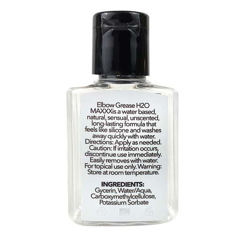 H2O MAXXX Lubricant Gel Travel Size 24ml, water-based, unscented formula, ingredients and usage instructions.