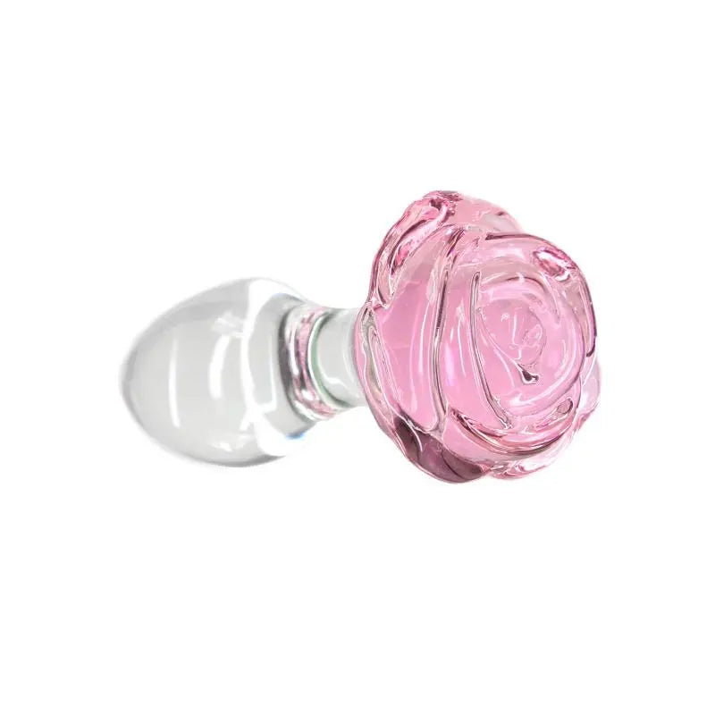 Pillow Talk Rosy Luxurious Glass Anal Plug w Clear Gem Pillow Talk Discreet Intimate Essentials.