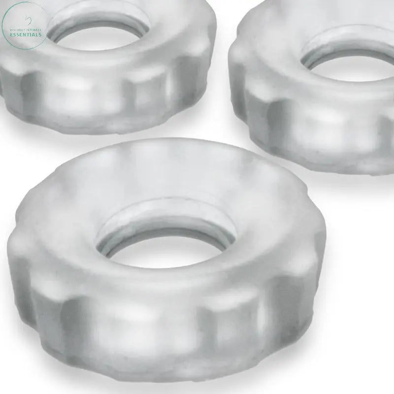 Affordable quality Super Hunkyjunk 3 Pc Cockrings Clear Ice  from Hunkyjunk by Discreet Intimate Essentials with Discreet Delivery 