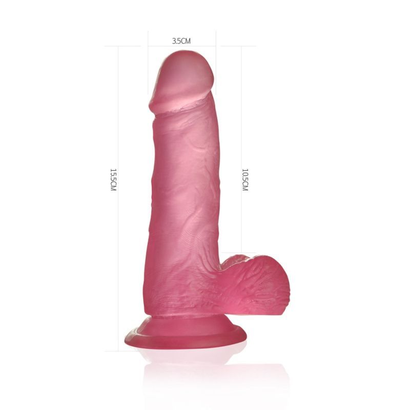 Small pink dildo with a veined shaft and sucker base, ideal for lifelike pleasure and hands-free play.