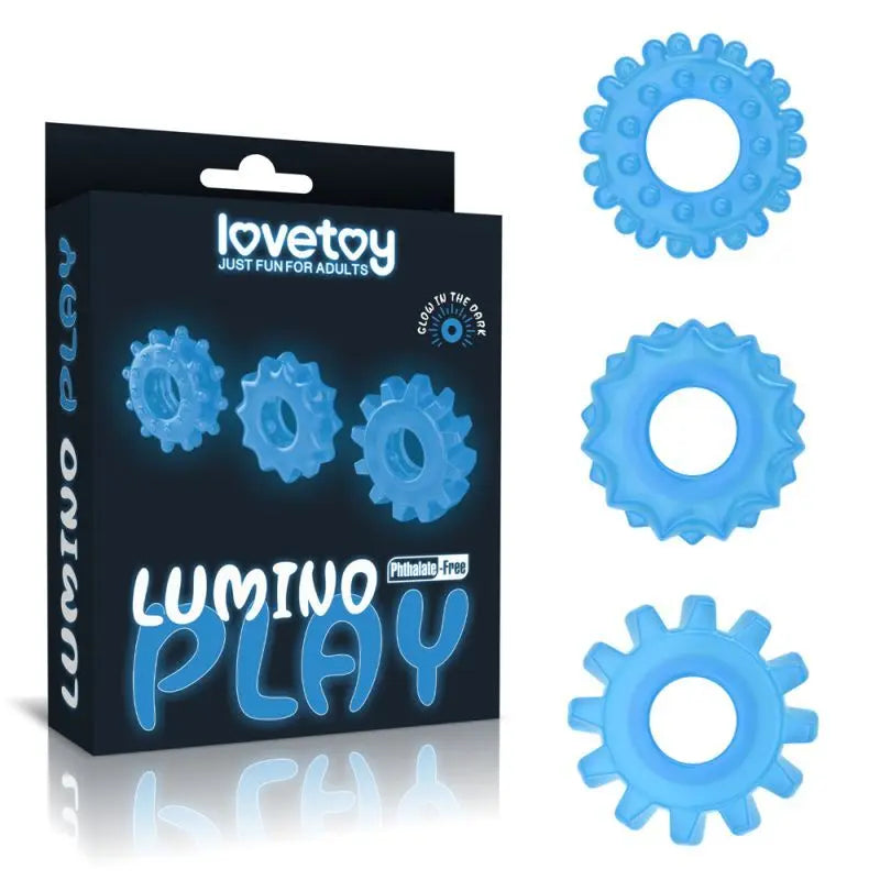 Lumino Play Penis Rings 3 Pc Lovetoy Discreet Intimate Essentials.