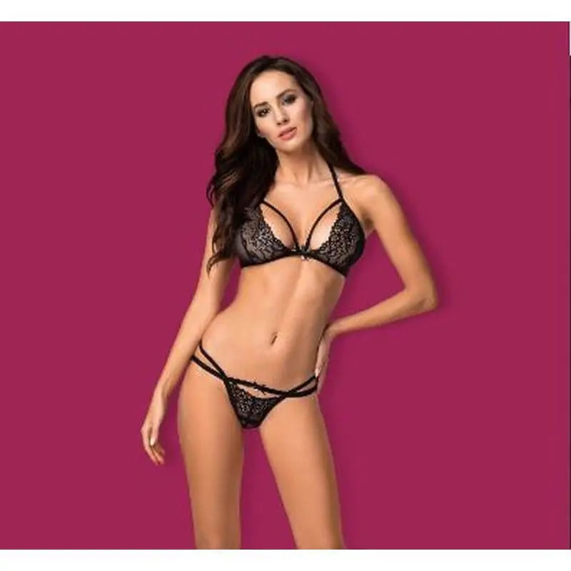 2 Pc Set 838 Black Obsessive Discreet Intimate Essentials.