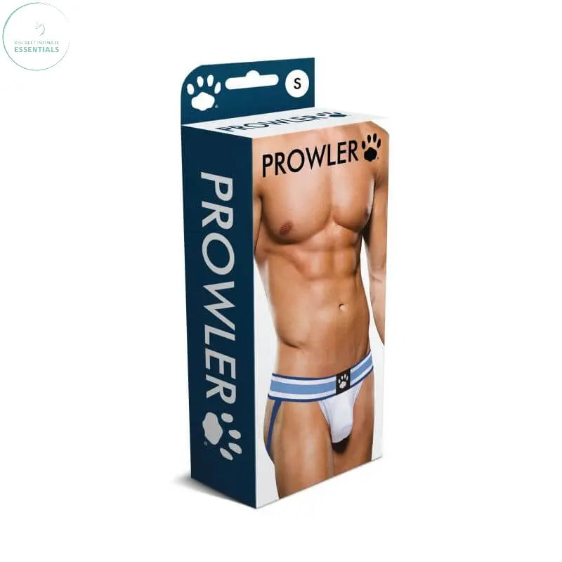 Affordable quality Prowler Jock White/Blue  from Prowler by Discreet Intimate Essentials with Discreet Delivery 