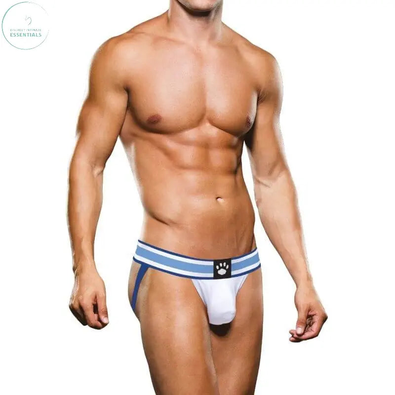 Affordable quality Prowler Jock White/Blue  from Prowler by Discreet Intimate Essentials with Discreet Delivery 