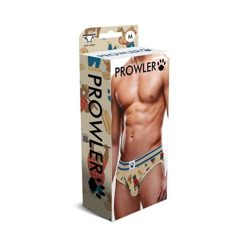 Prowler Lumberbear Open Back Brief packaging showcasing the unique design and comfortable fit for intimate essentials.