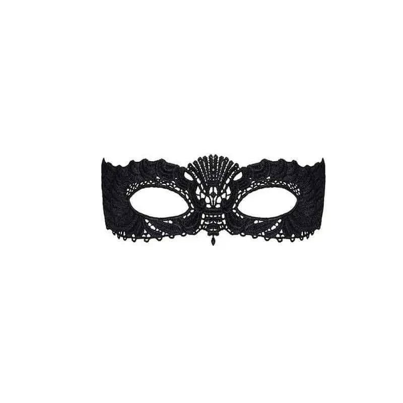 A700 Black Mask with Ribbon Tie Obsessive Discreet Intimate Essentials.