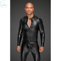Affordable quality Power Wetlook Mens Jacket w Pleated PVC Epaulets  from Noir by Discreet Intimate Essentials with Discreet Delivery 