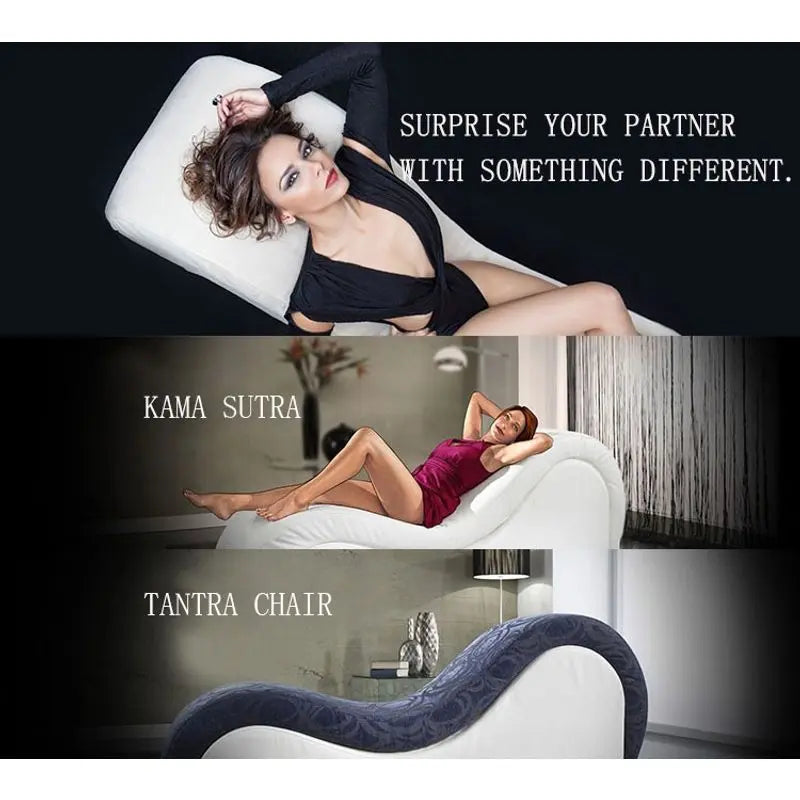 Kama Sutra Mebon Chaise Love Lounge Red w Black Pillows Daytona Discreet Intimate Essentials.