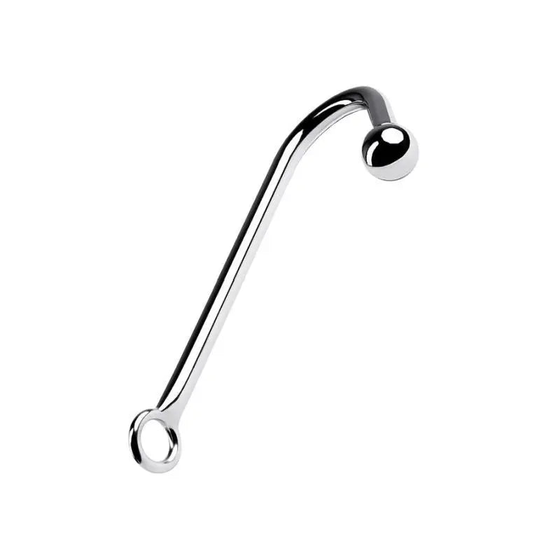 Silver Metal Anal Hook w Ball Metal Discreet Intimate Essentials.
