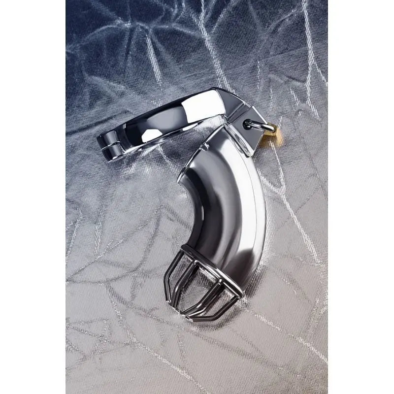 Silver Metal Cock Cage w Rings and Lock Metal Discreet Intimate Essentials.