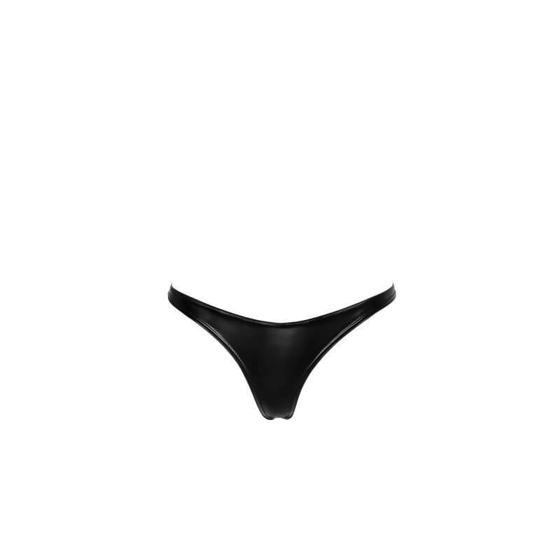 Power Wetlook Thong in classic black, designed for a stylish and coquettish look.