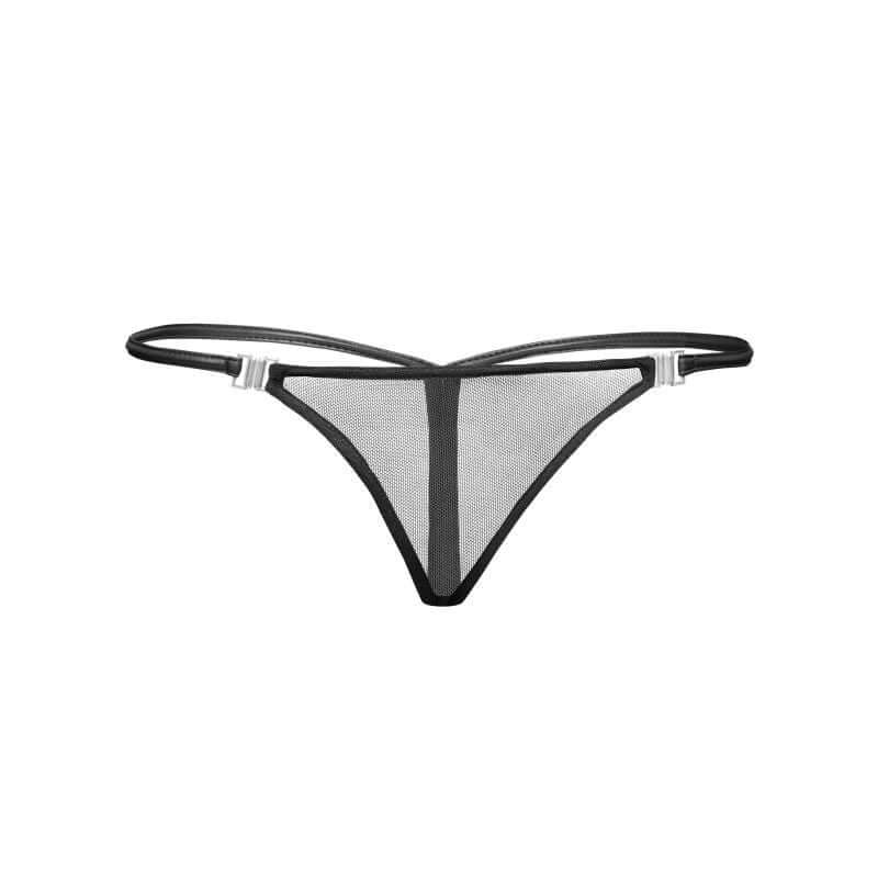 Soft tulle G-String panty featuring a push-up effect and clasp opening on both sides, perfect for comfort and style.