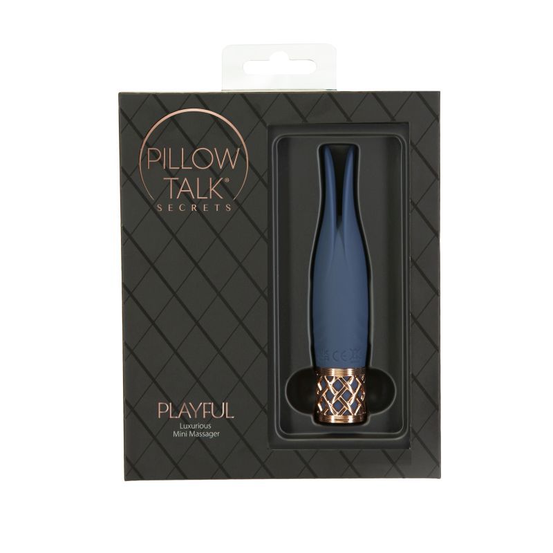Pillow Talk Secrets Playful mini massager, a petite clitoral vibrator in elegant packaging.