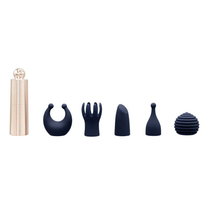 Pillow Talk 6-Piece Massager Set featuring various silicone attachments for enhanced pleasure.