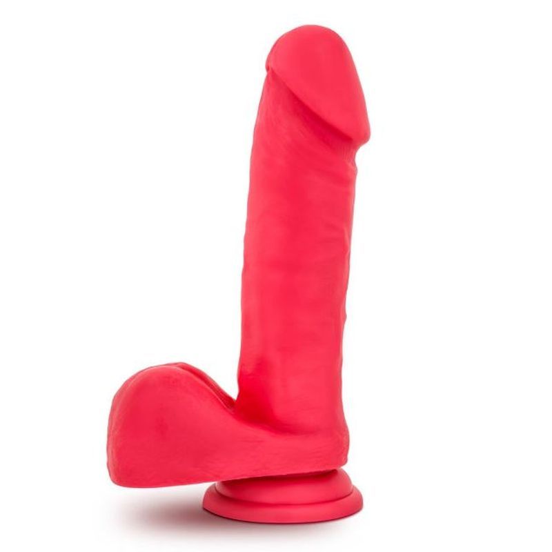 Ruse Big Poppa Cerise Dildo, a realistic dildo with suction cup, featuring a vibrant design and pronounced corona for stimulation.
