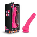 Ruse Hypnotize hot pink dildo displayed in packaging, showcasing its realistic design and suction cup base.