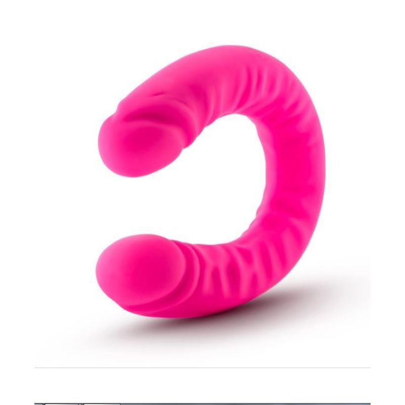 Ruse Silicone Slim 18in Hot Pink Double Dong, a silicone double dildo for adventurous pleasure.