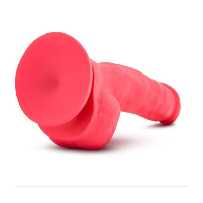 Ruse Shimmy Cherise Dong, a realistic dildo with suction cup, showcasing vibrant red color and textured design.
