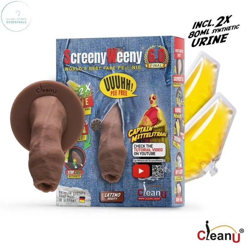 Affordable quality Screeny Weeny 6.0 Uncut Latino Brown  from ScreenyWeeny by Discreet Intimate Essentials with Discreet Delivery 