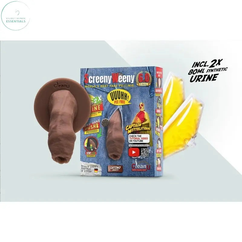 Affordable quality Screeny Weeny 6.0 Uncut Latino Brown  from ScreenyWeeny by Discreet Intimate Essentials with Discreet Delivery 