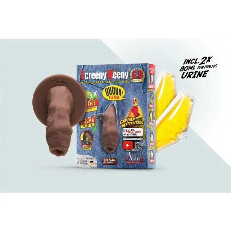 Screeny Weeny 6.0 Uncut Latino Brown ScreenyWeeny Discreet Intimate Essentials.
