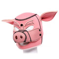 pink neoprene pig mask showing ears and details, perfect for costume or playful wear