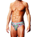 Prowler Sundae Open Brief featuring fun ice cream design on a muscular model, perfect intimate essentials for her.
