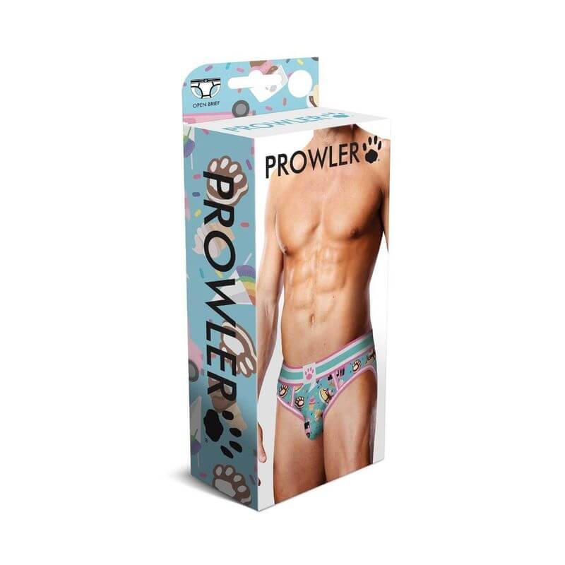 Prowler Sundae Open Brief packaging showcasing bright colors and fun designs, perfect for intimate essentials for her.