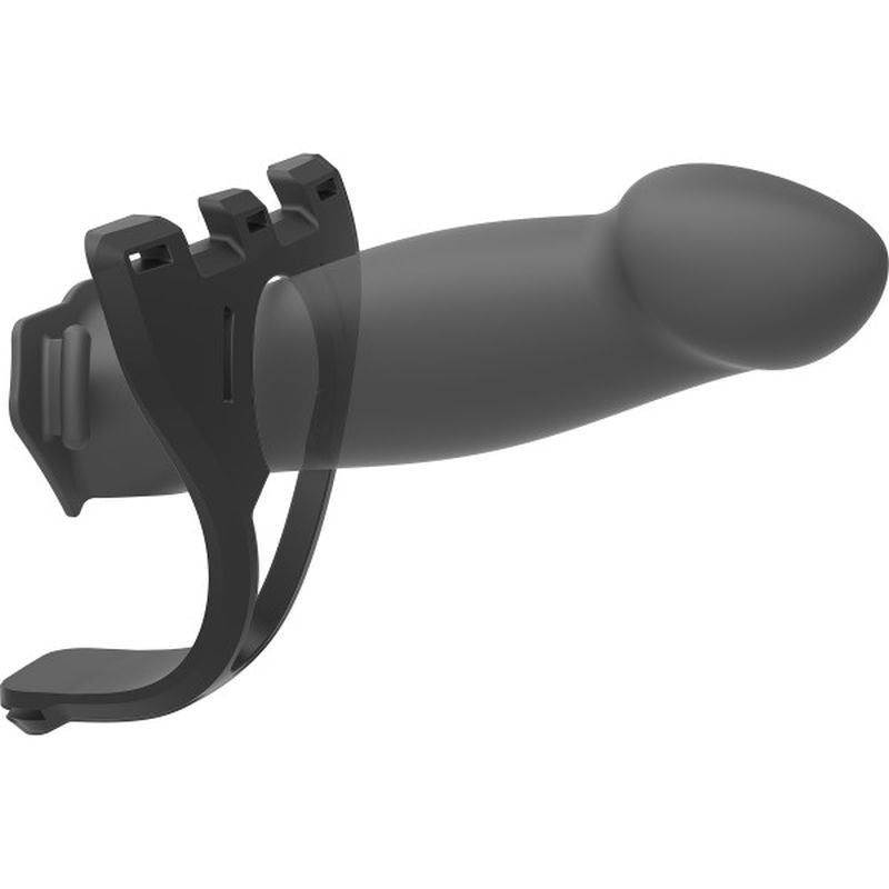 Be Ready 4 Pc -  7in, 7.5in, 8in Hollow Silicone Strap-On Set with a black silicone attachment.