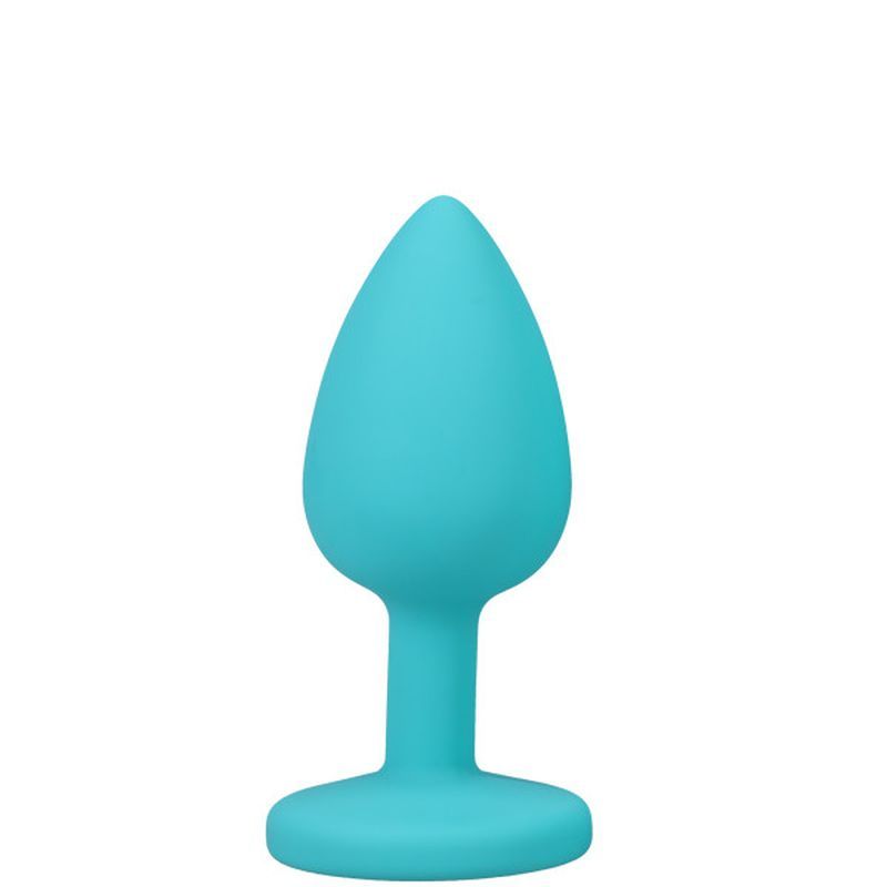 Silicone anal trainer set featuring a teal tapered spade butt plug, ideal for beginners and safe anal play.