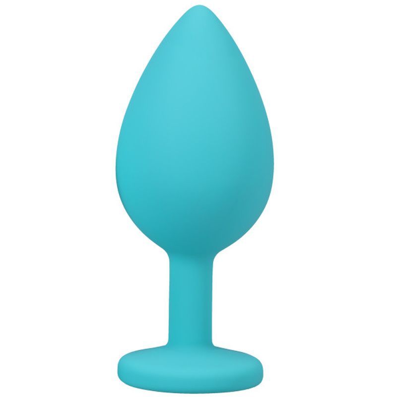 Silicone Anal Trainer Set 3 Pc Teal - teal silicone spade butt plug, perfect for beginners in anal play.