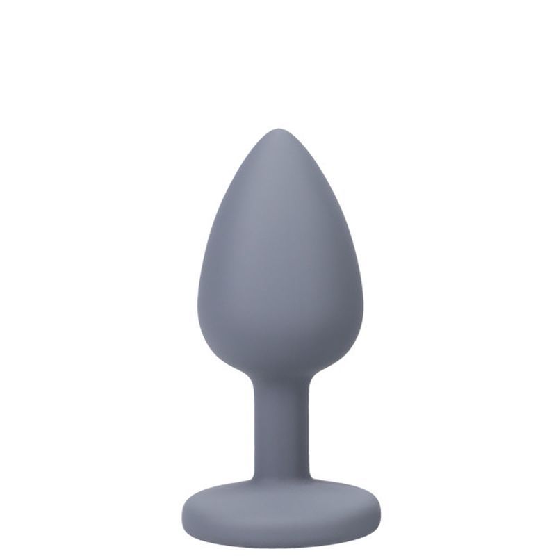 Silicone Anal Trainer Set 3 Pc Grey spade butt plug with tapered tip for easy insertion and comfortable wear.
