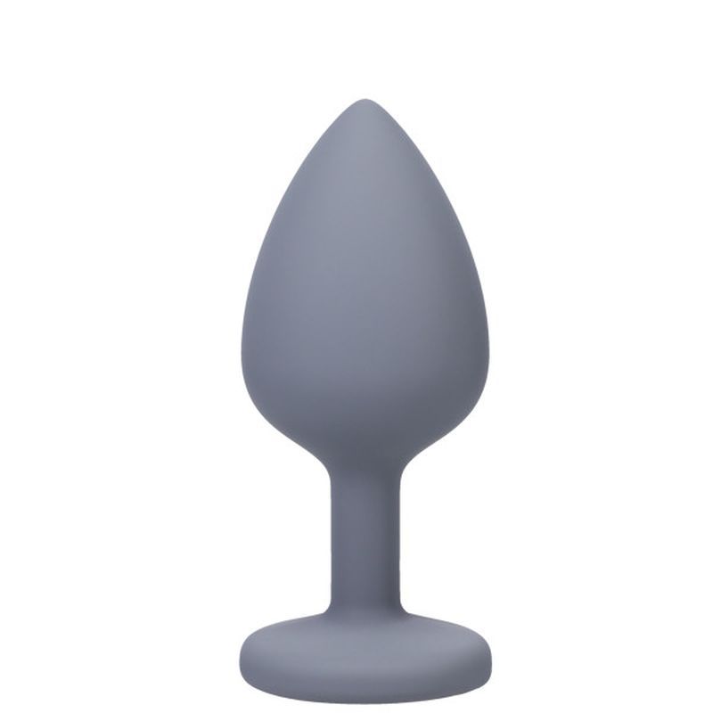 Silicone anal trainer set - grey silicone spade butt plug, tapered tip for easy insertion, perfect for beginners.
