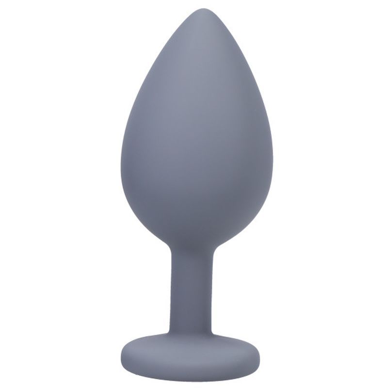 Silicone Anal Trainer Set 3 Pc Grey - Comfortable silicone spade butt plug for beginners, ideal for anal play.