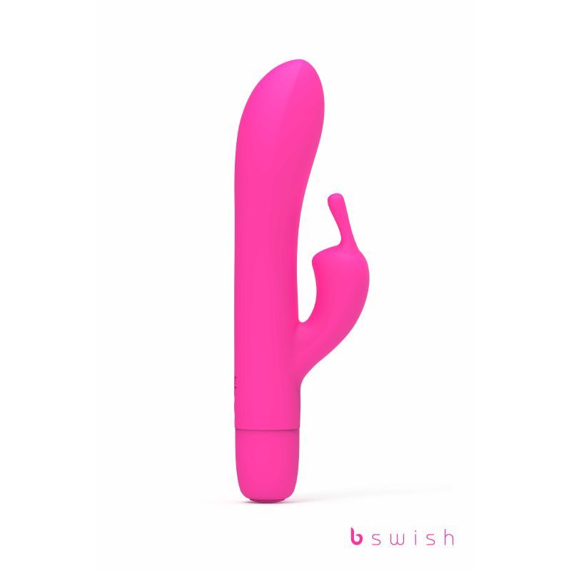 Bwild Bunny Classic Infinite limited edition rabbit vibrator in sunset pink color, showcasing dual motor and waterproof features.