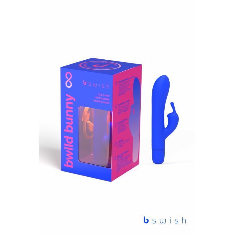Bwild Bunny Classic Infinite rechargeable rabbit vibrator with packaging, featuring dual motors and waterproof design.