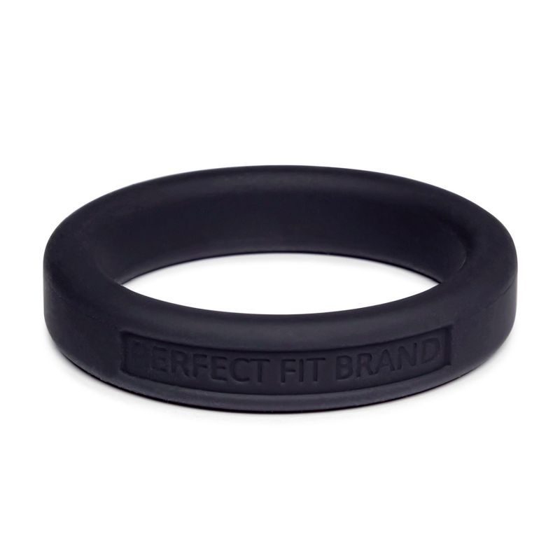 Classic Silicone Medium Stretch Penis Ring 44mm Black, featuring a soft and comfy design for superior performance, silicone penis ring 44mm.