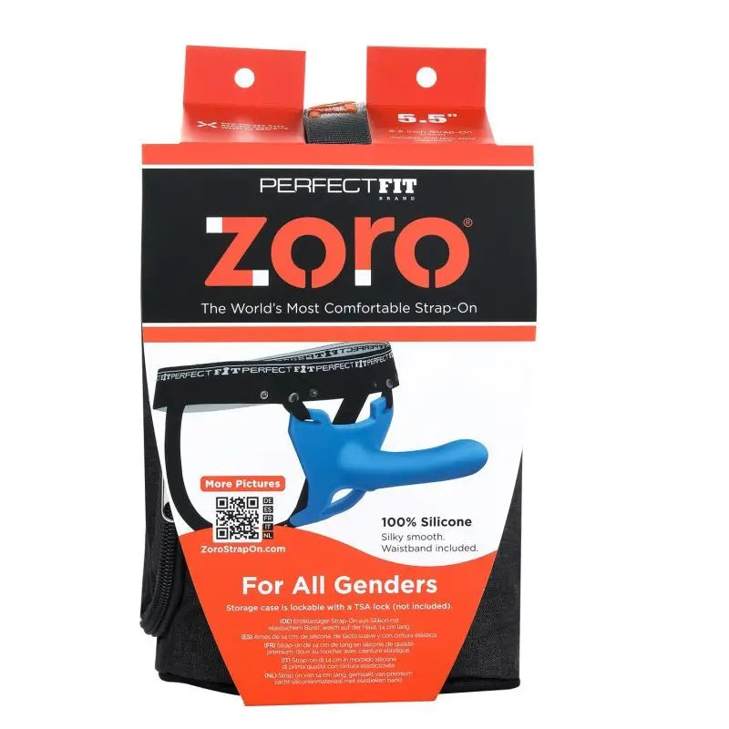 Zoro Strap-On 5.5in Blue PerfectFit Discreet Intimate Essentials.