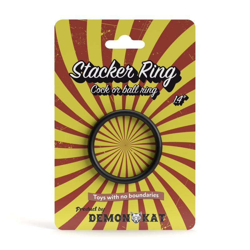 Stacker Ring 1.4in 35mm packaging with a unique design for cock or ball stretching use.