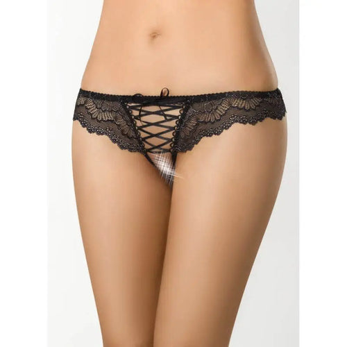 Brazilian Open Crotch Panty Black Axami Lingerie Discreet Intimate Essentials.