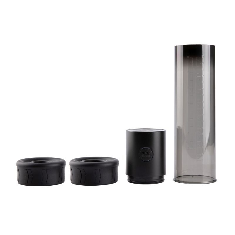 OTOUCH MACHO WORK 1 luxury penis pump components including cylinder and attachments.